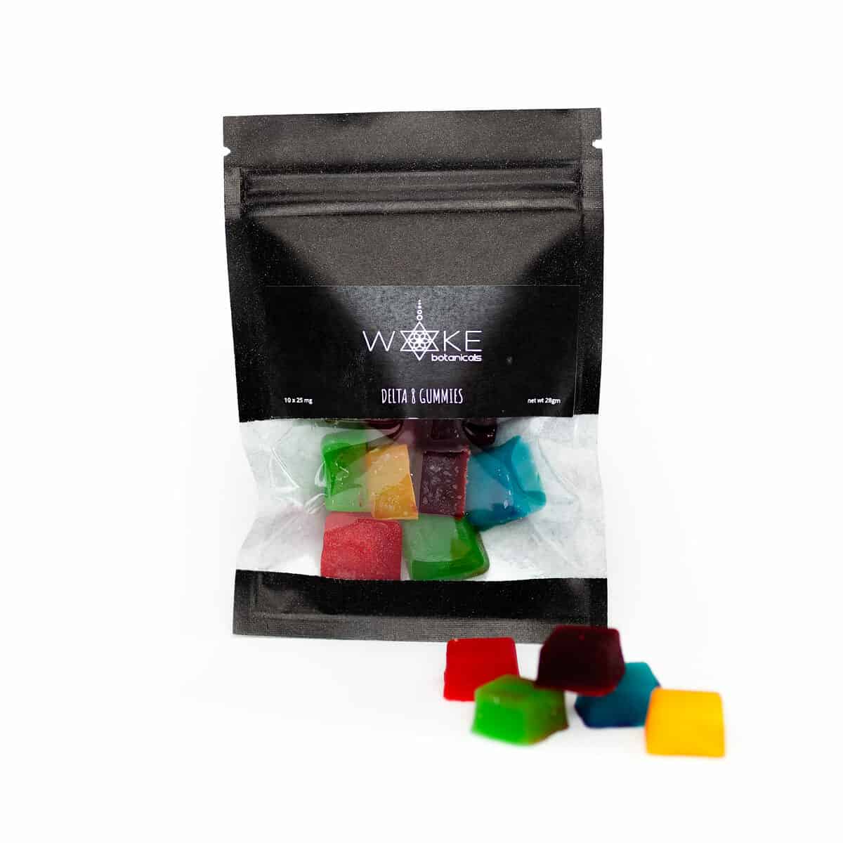 One package of delta 8 gummies from woke botanicals